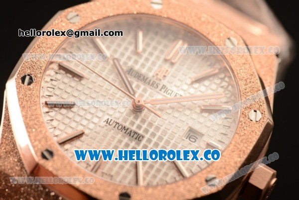 Audemars Piguet Royal Oak Clone Calibre AP 3120 Automatic Full Rose Gold with White Dial and Stick Markers (EF) - Click Image to Close